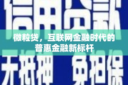 德钦微粒贷，互联网金融时代的普惠金融新标杆
