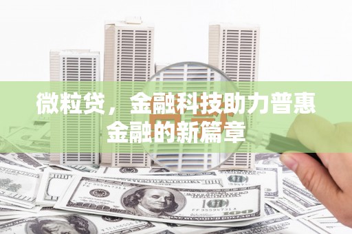 德钦微粒贷，金融科技助力普惠金融的新篇章