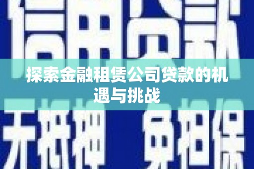 德钦探索金融租赁公司贷款的机遇与挑战