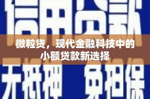 德钦微粒贷，现代金融科技中的小额贷款新选择