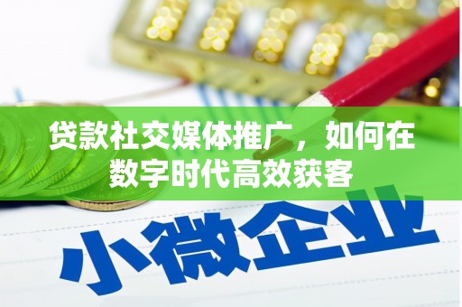 德钦贷款社交媒体推广，如何在数字时代高效获客