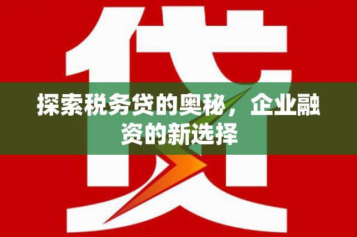 德钦探索税务贷的奥秘，企业融资的新选择