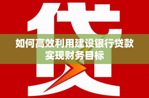 德钦如何高效利用建设银行贷款实现财务目标