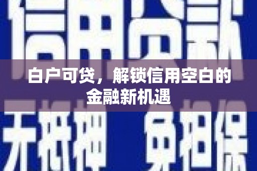 德钦白户可贷，解锁信用空白的金融新机遇