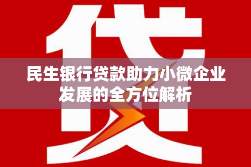 德钦民生银行贷款助力小微企业发展的全方位解析