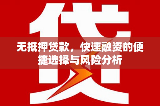 德钦无抵押贷款，快速融资的便捷选择与风险分析