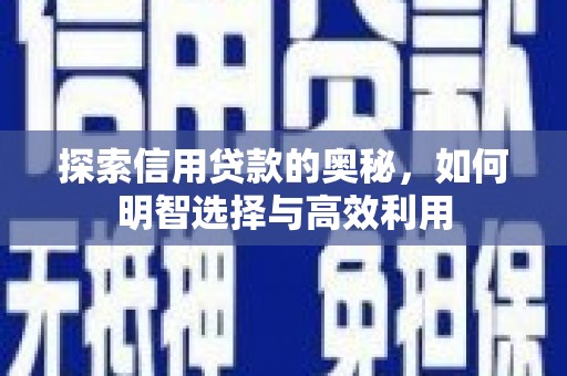 德钦探索信用贷款的奥秘，如何明智选择与高效利用